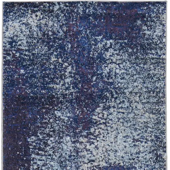 10' Blue and Purple Abstract Power Loom Runner Rug Photo 5