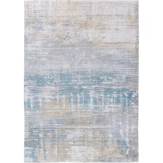 10' Blue and Yellow Abstract Non Skid Area Rug Photo 2