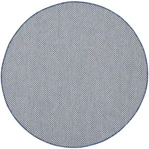 Photo of 5' Bone Round Geometric Power Loom Area Rug