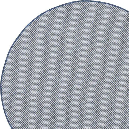 5' Bone Round Geometric Power Loom Area Rug Photo 6