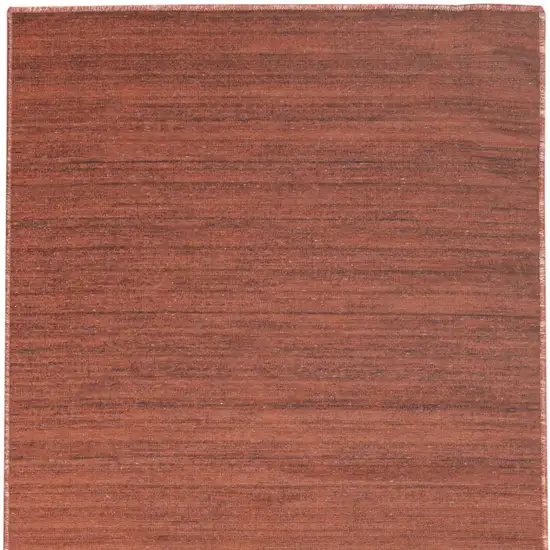 10' Brick Red Abstract Washable Runner Rug Photo 6