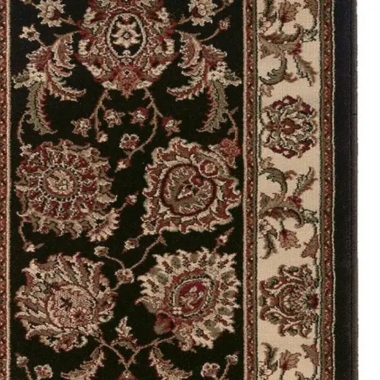 9' Brown And Ivory Oriental Runner Rug Photo 5