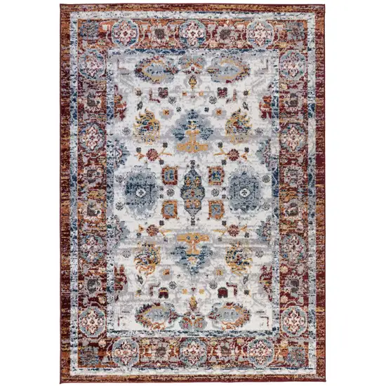 10' Brown Floral Power Loom Runner Rug Photo 1