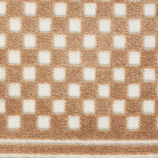 6' Brown Geometric Runner Rug Photo 6