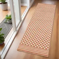 Photo of 6' Brown Geometric Runner Rug