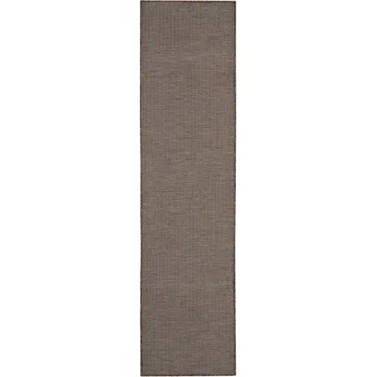 8' Brown Power Loom Runner Rug Photo 1