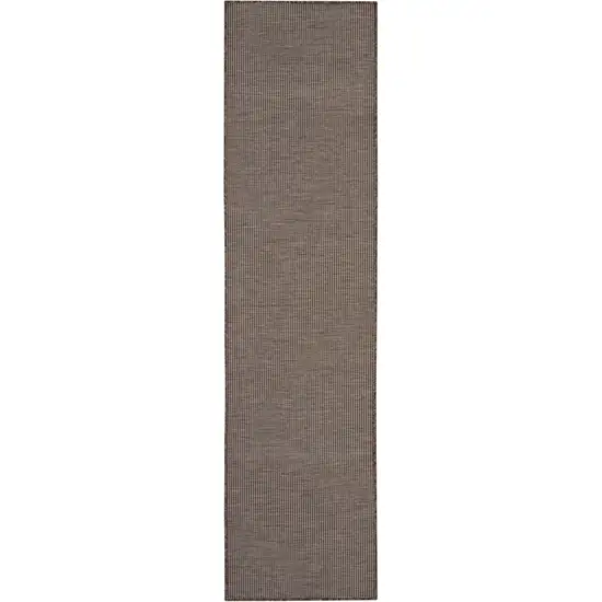 8' Brown Power Loom Runner Rug Photo 2