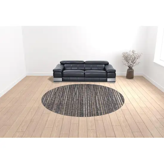 10' Brown Round Ombre Tufted Handmade Area Rug Photo 2