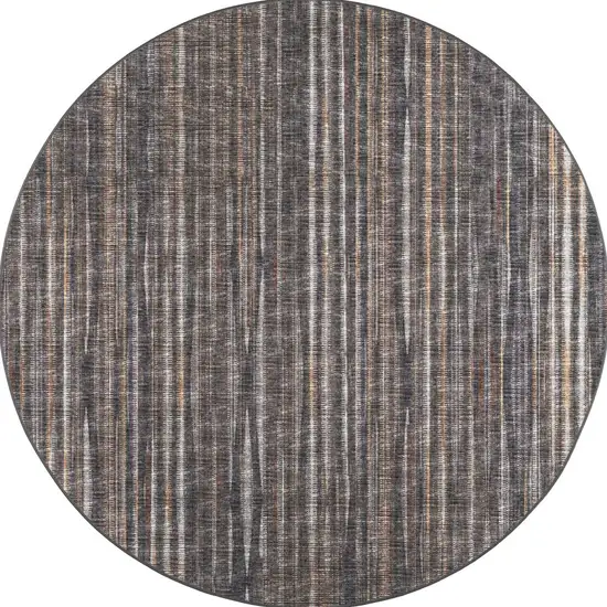 10' Brown Round Ombre Tufted Handmade Area Rug Photo 6