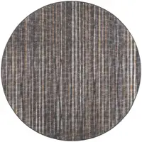 Photo of 4' Brown Round Ombre Tufted Handmade Area Rug