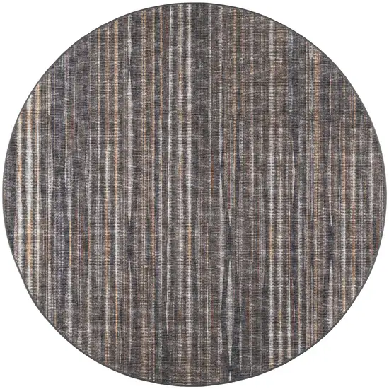 6' Brown Round Ombre Tufted Handmade Area Rug Photo 6