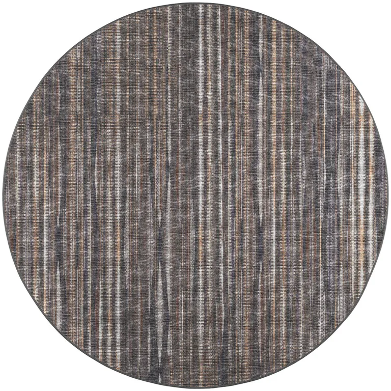 6' Brown Round Ombre Tufted Handmade Area Rug Photo 1