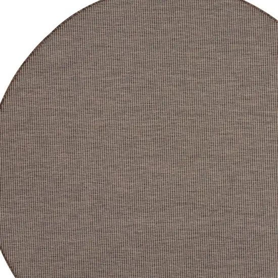 8' Brown Round Power Loom Area Rug Photo 3