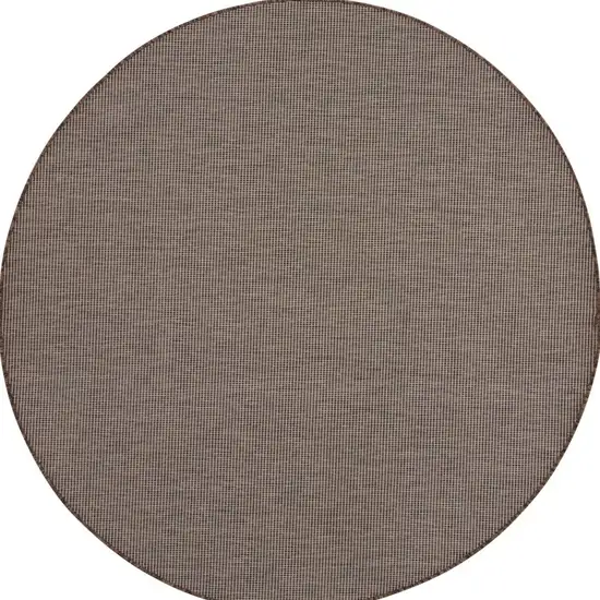 8' Brown Round Power Loom Area Rug Photo 4