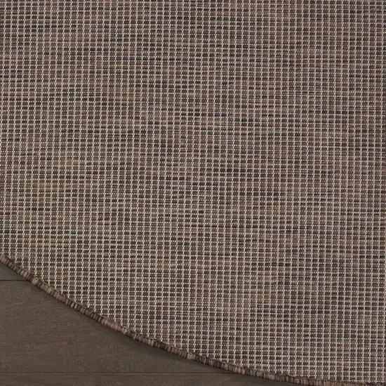 8' Brown Round Power Loom Area Rug Photo 8