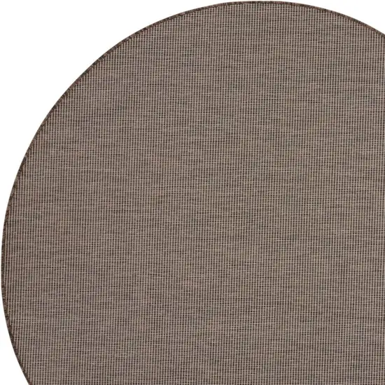 6' Brown Round Power Loom Area Rug Photo 3