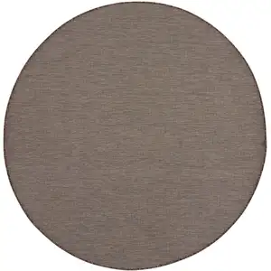 Photo of 6' Brown Round Power Loom Area Rug