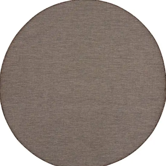 6' Brown Round Power Loom Area Rug Photo 4