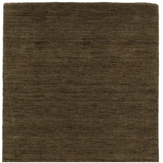 8' Brown Wool Hand Tufted Runner Rug Photo 4