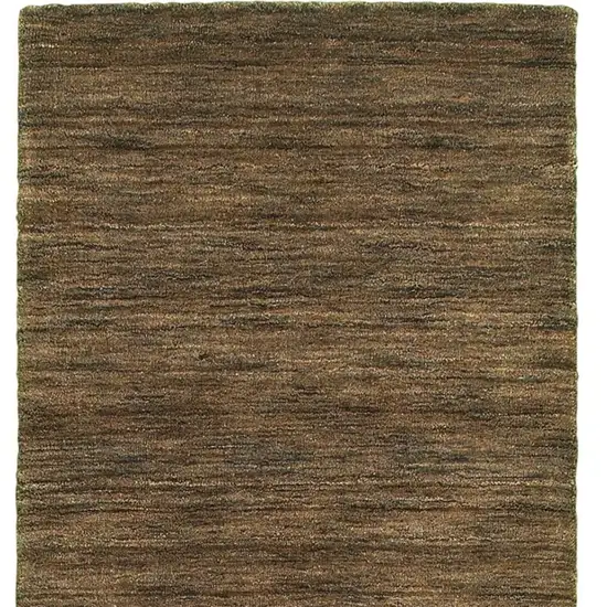 8' Brown Wool Hand Tufted Runner Rug Photo 4