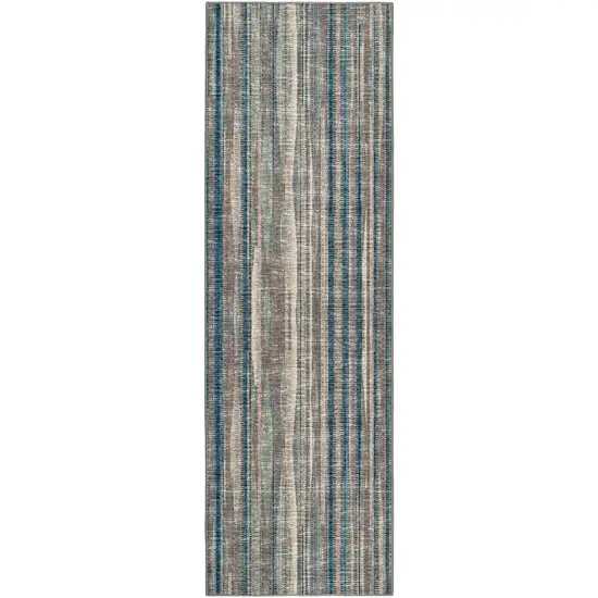 12' Brown and Beige Ombre Hand Tufted Runner Rug Photo 3