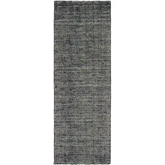 8' Charcoal And Black Hand Tufted Runner Rug Photo 2