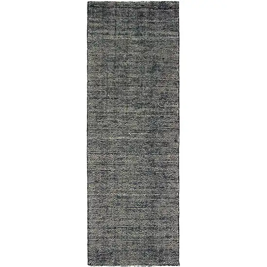 8' Charcoal And Black Hand Tufted Runner Rug Photo 5