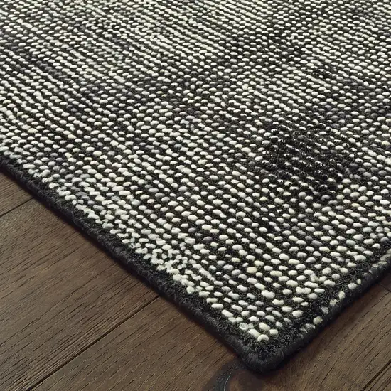 8' Charcoal And Black Hand Tufted Runner Rug Photo 6