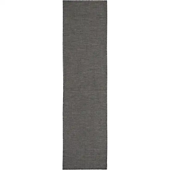 8' Charcoal Power Loom Runner Rug Photo 6