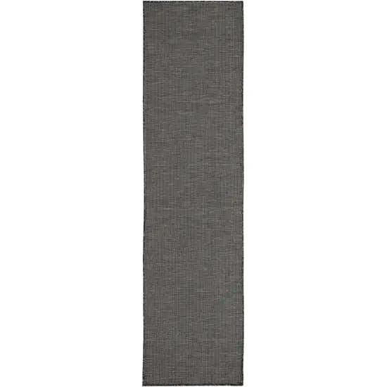 8' Charcoal Power Loom Runner Rug Photo 2