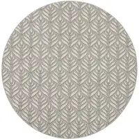 Photo of 8' Charcoal Round Floral Power Loom Area Rug