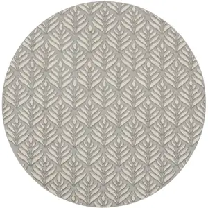 Photo of 8' Charcoal Round Floral Power Loom Area Rug