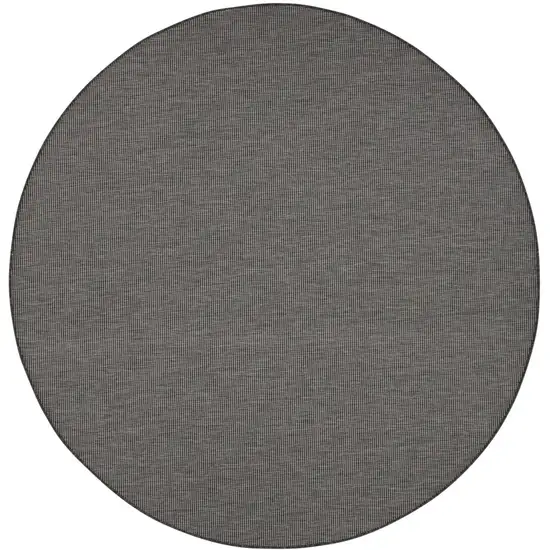 8' Charcoal Round Power Loom Area Rug Photo 1