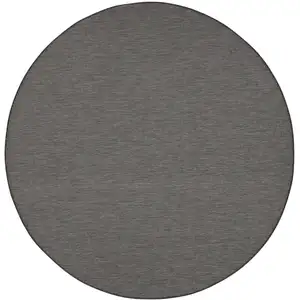 Photo of 8' Charcoal Round Power Loom Area Rug