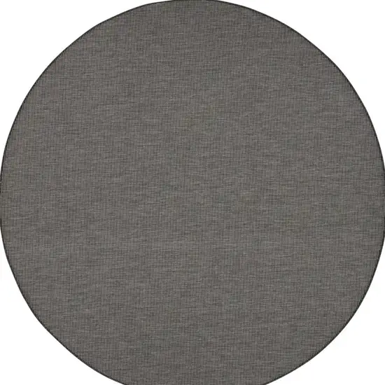 8' Charcoal Round Power Loom Area Rug Photo 4