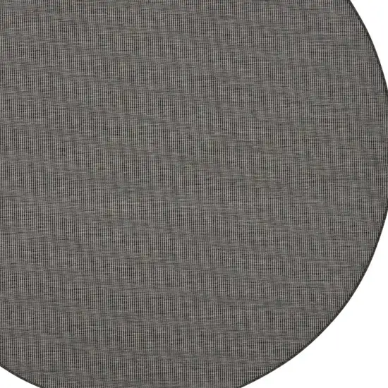 8' Charcoal Round Power Loom Area Rug Photo 3