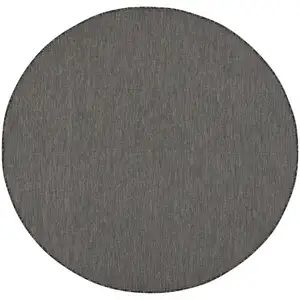 Photo of 6' Charcoal Round Power Loom Area Rug