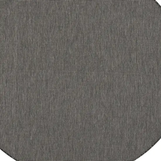 6' Charcoal Round Power Loom Area Rug Photo 3