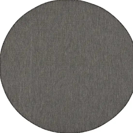 6' Charcoal Round Power Loom Area Rug Photo 4