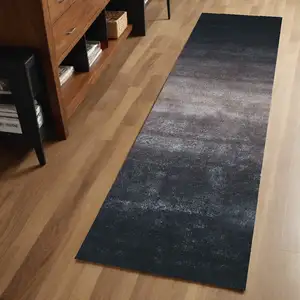 Photo of 6' Charcoal Shag Hand Tufted Runner Rug