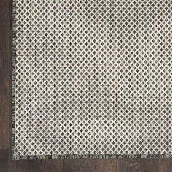 8' Charcoal Square Geometric Power Loom Area Rug Photo 8