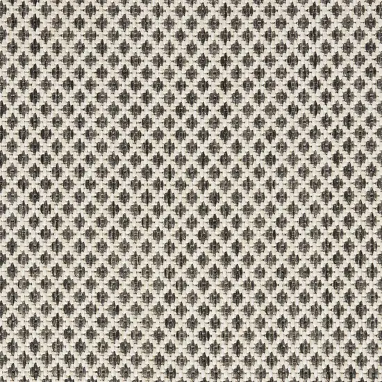 8' Charcoal Square Geometric Power Loom Area Rug Photo 3