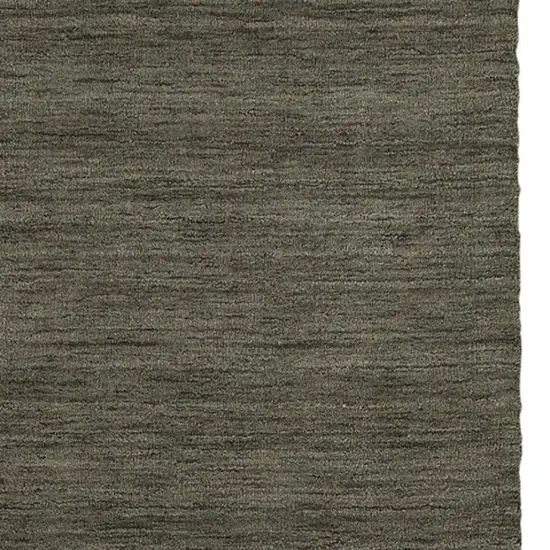 8' Charcoal Wool Hand Tufted Runner Rug Photo 5