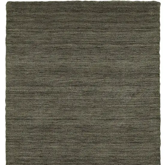 8' Charcoal Wool Hand Tufted Runner Rug Photo 4