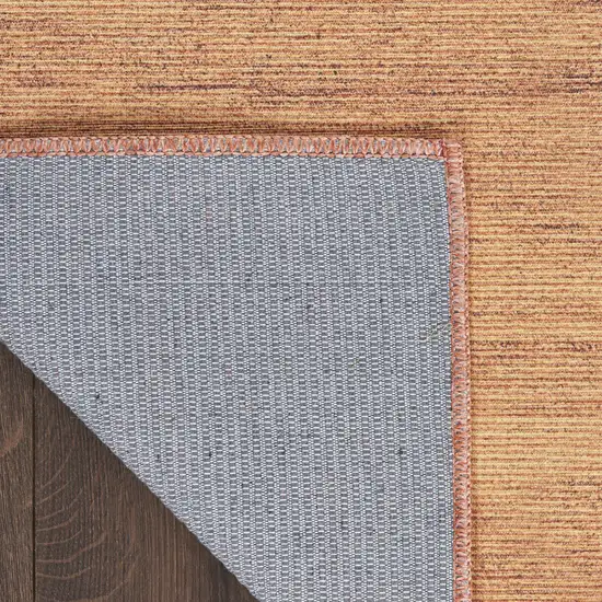 10' Copper Abstract Washable Runner Rug Photo 4