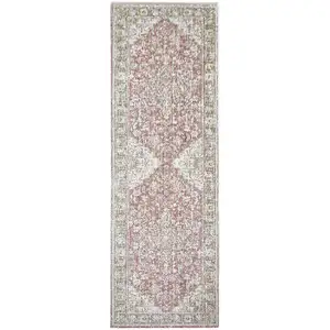 Photo of 8' Coral Medallion Power Loom Runner Rug