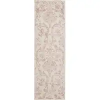 Photo of 7' Cream Damask Power Loom Runner Rug