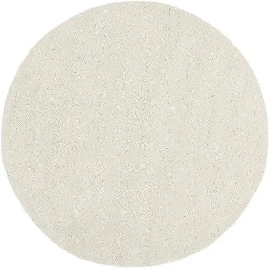 7' Cream Shag Non Skid Round Rug Photo 5