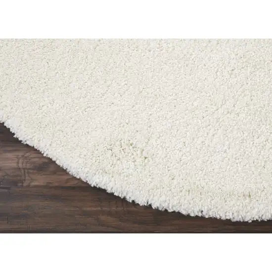 7' Cream Shag Non Skid Round Rug Photo 6