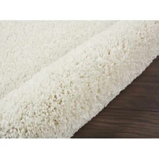 8' Cream Shag Non Skid Runner Rug Photo 7